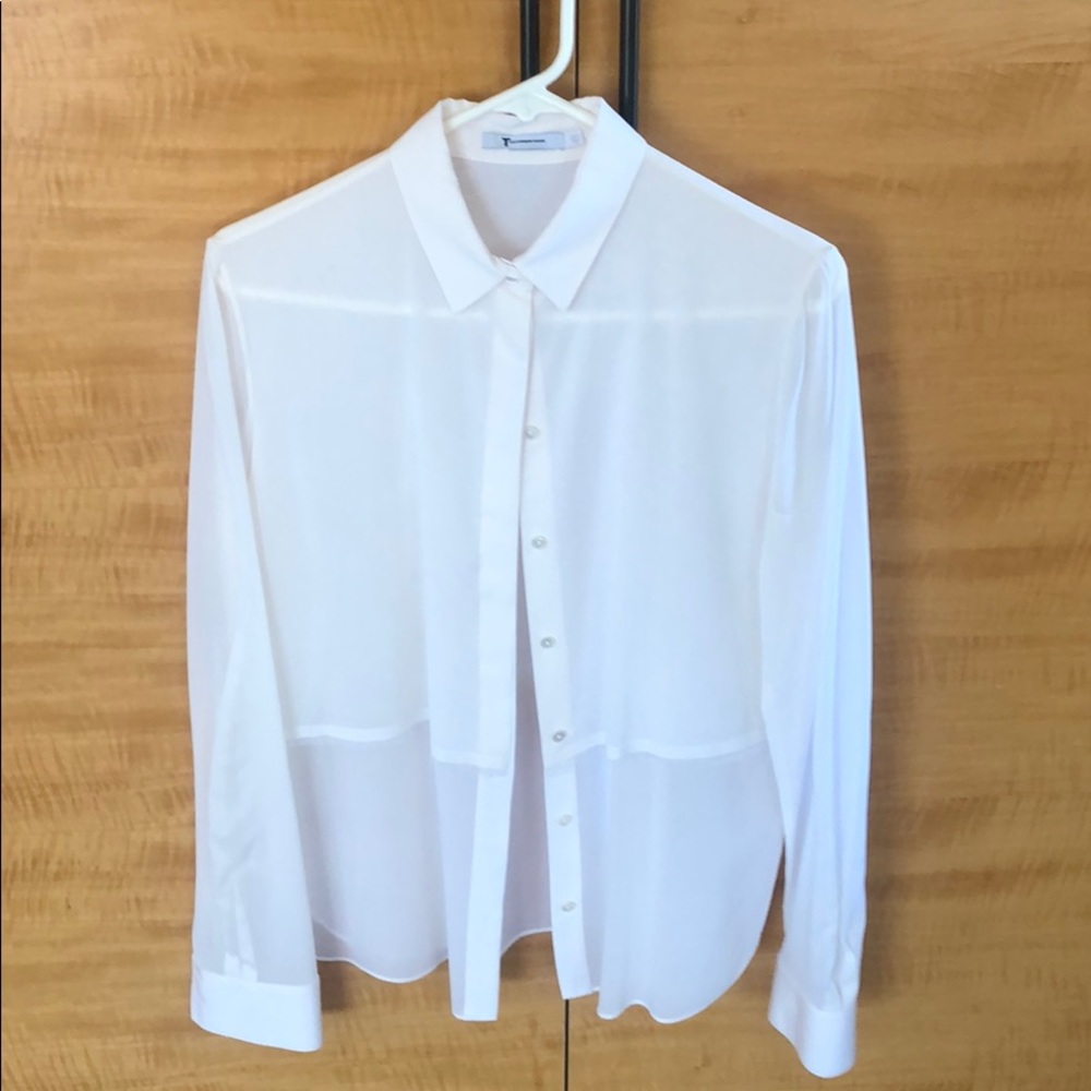 Alexander Wang sheer cream blouse